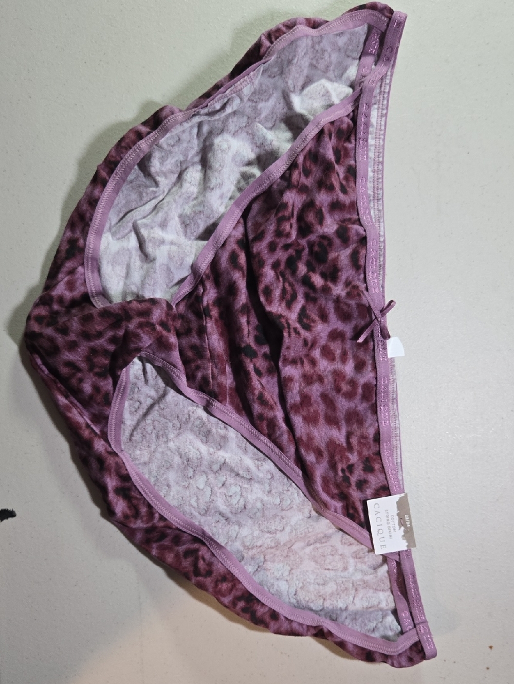 Purple Leapord Print String Bikini Panty